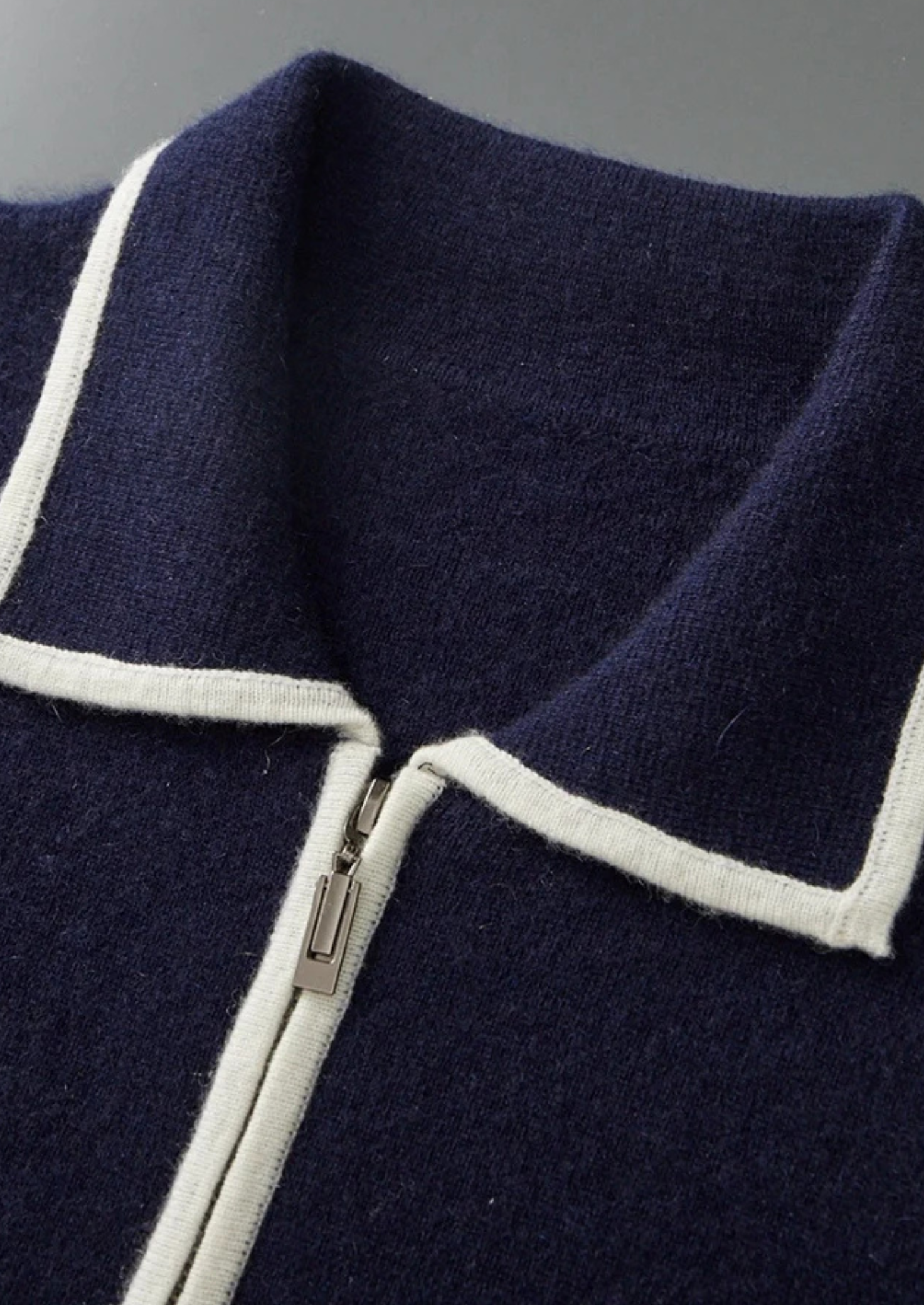 CAVALLO WOOL TWO-TONE POLO CARDIGAN