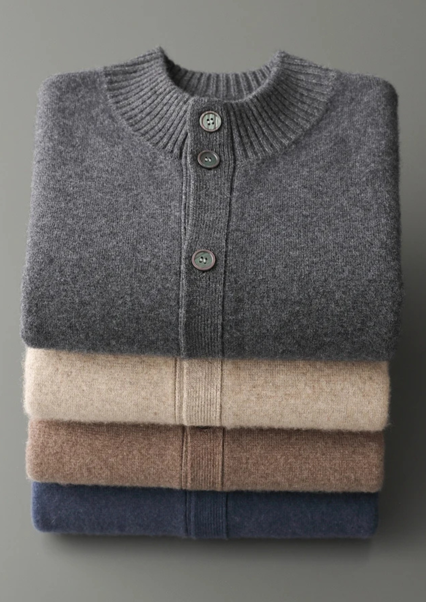 100% CASHMERE BUTTON CARDIGAN