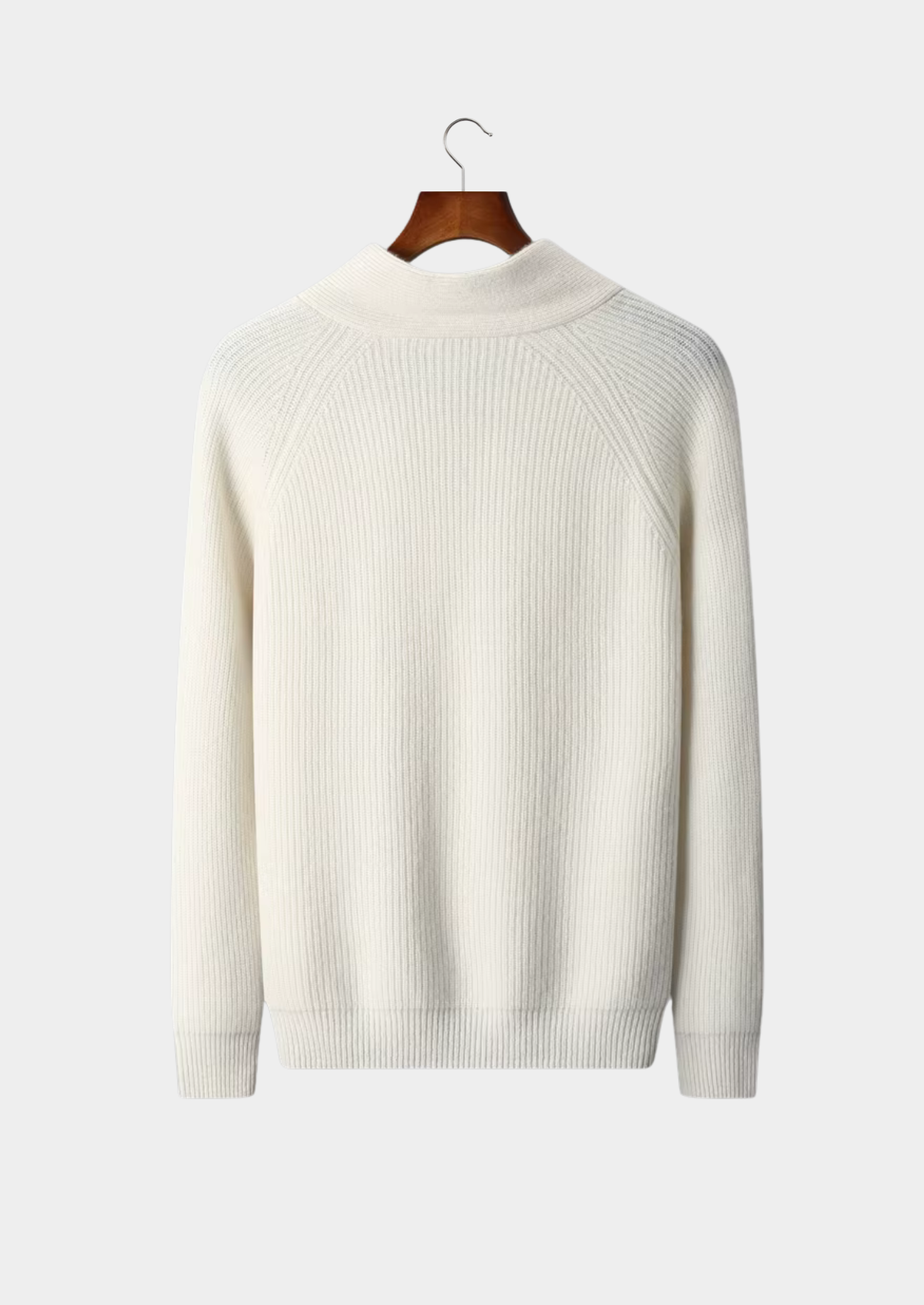 100% CASHMERE RIBBED V-NECK SWEATER