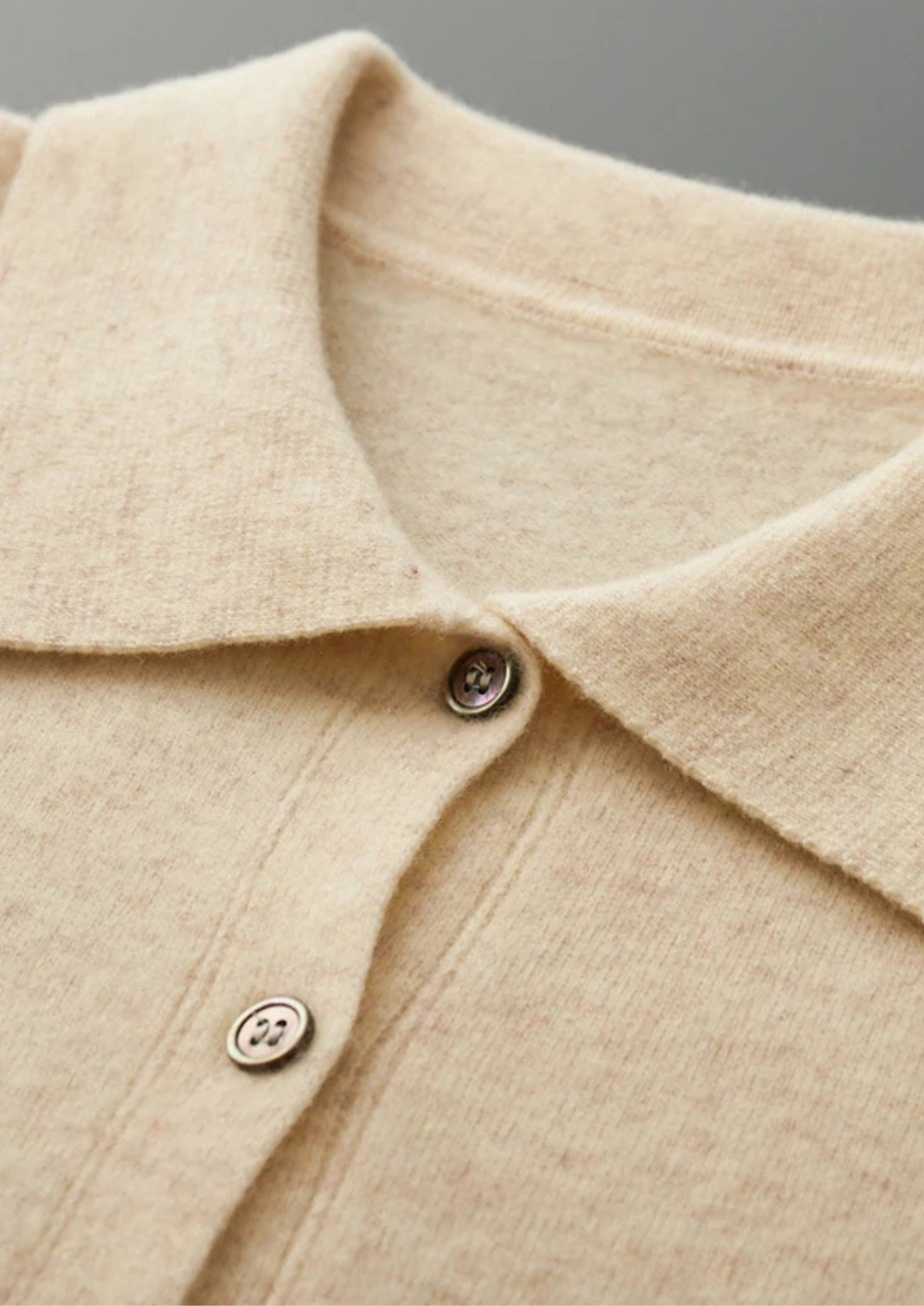 100% CASHMERE POLO CARDIGAN