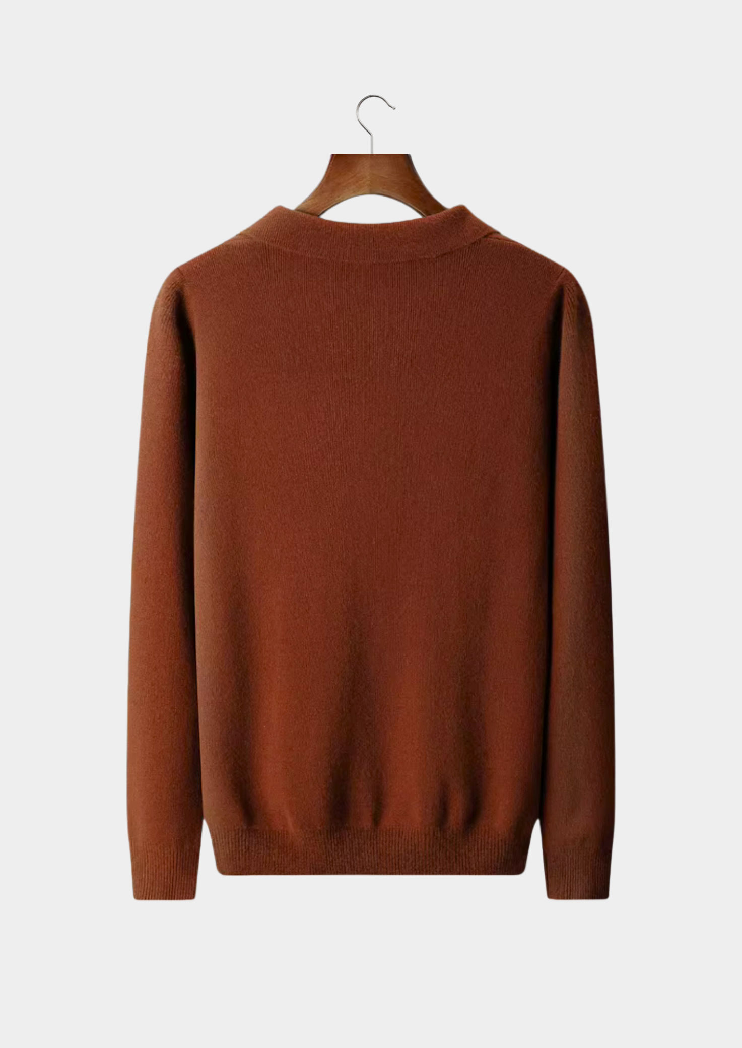 NOBA WOOL RIBBED BUTTONLESS POLO