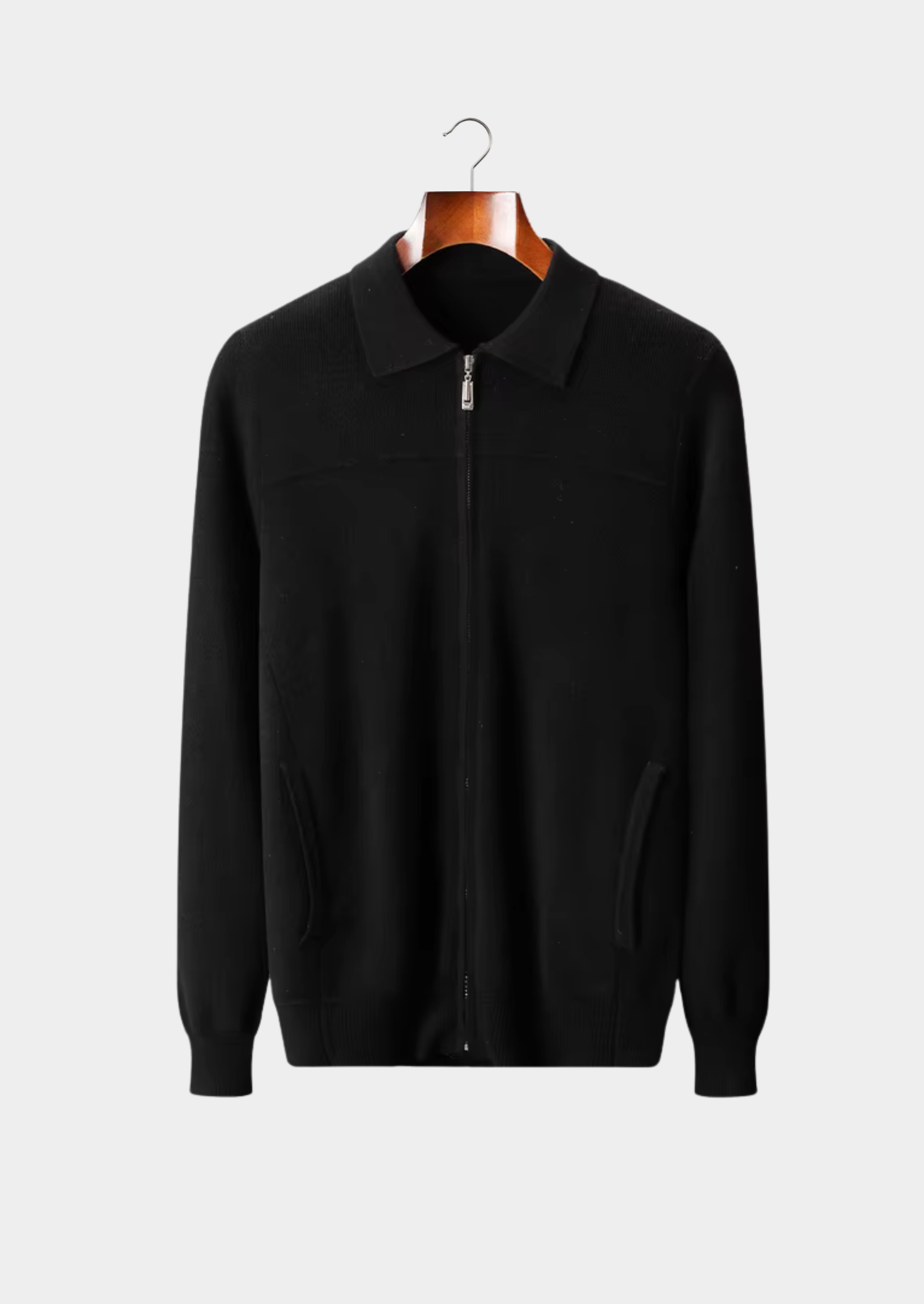 NOBA WOOL RIBBED POLO CARDIGAN