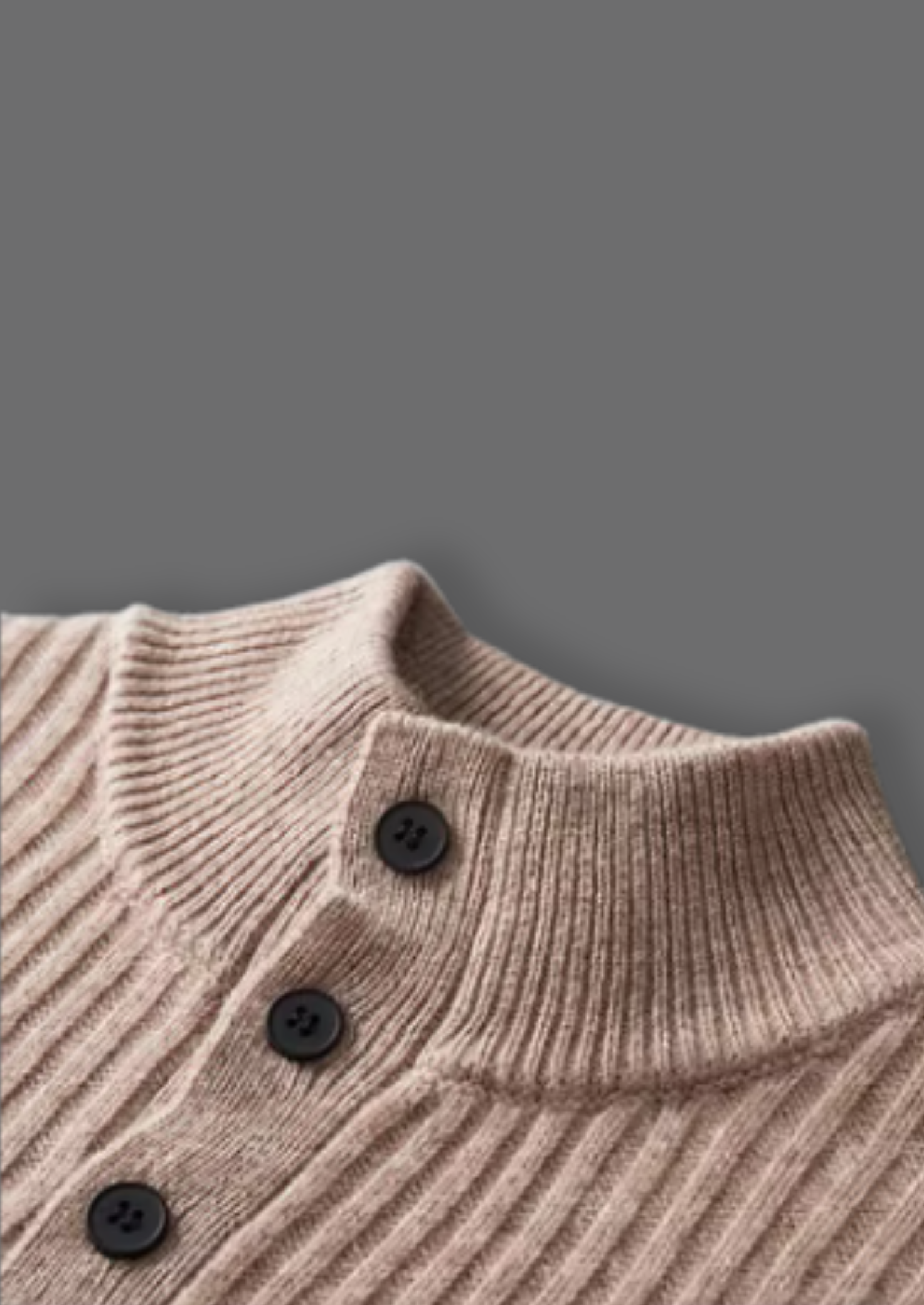 NOBA WOOL RIBBED HENLEY SWEATER