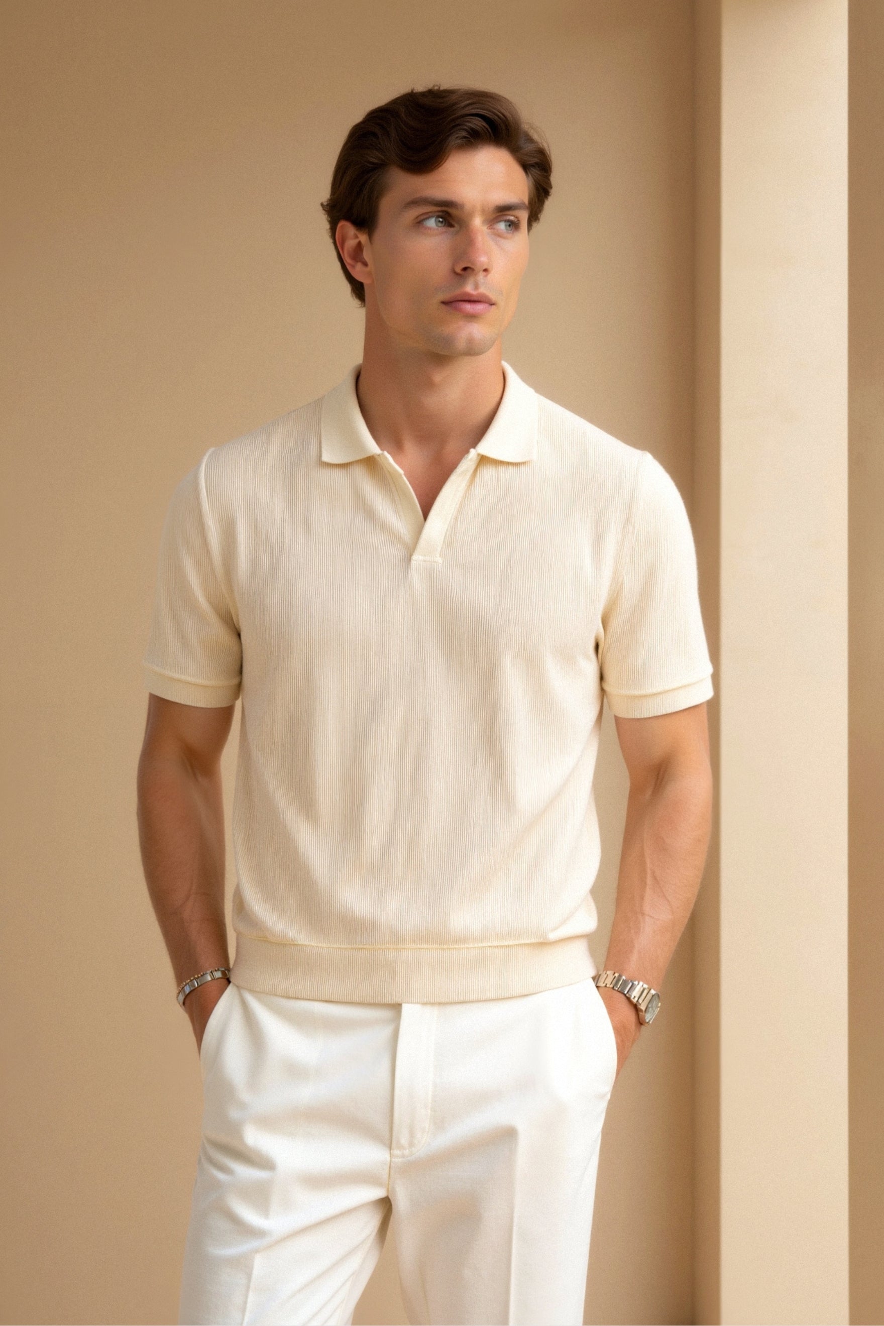 CAVALLO Woolen Structure Polo T-Shirt