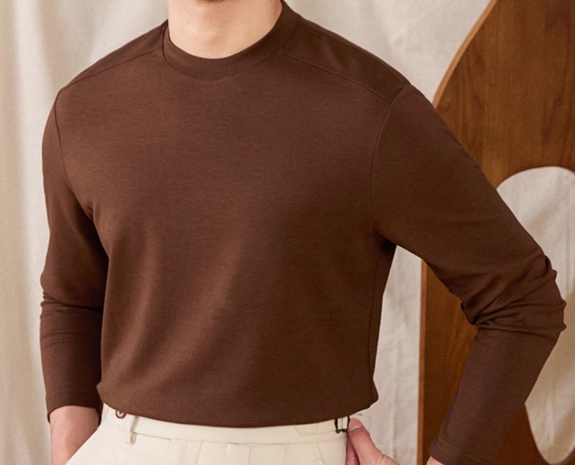 Basic Cotton Blend Soft Touch Long Sleeve T-Shirt