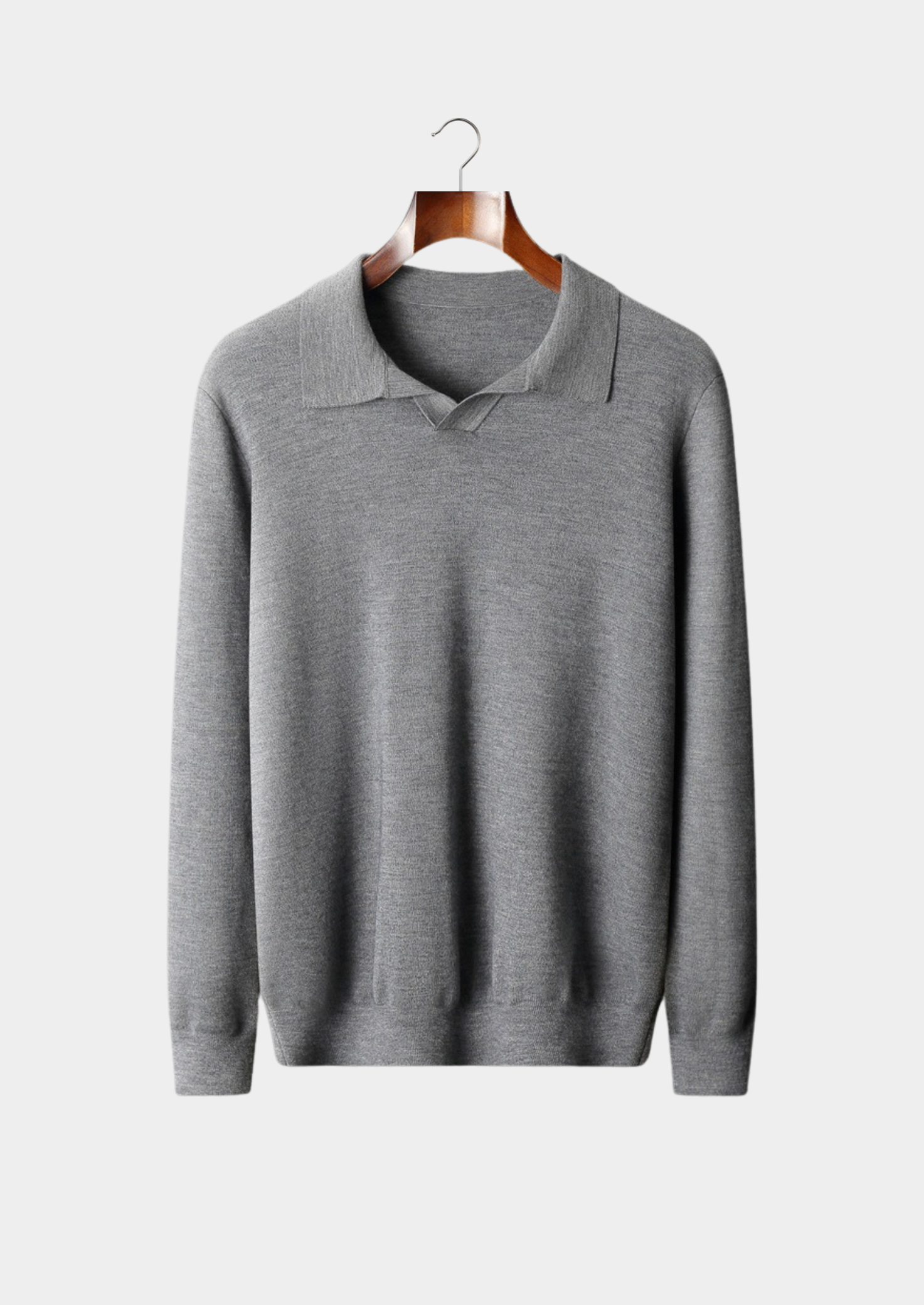 100% CASHMERE BUTTONLESS SWEATER POLO