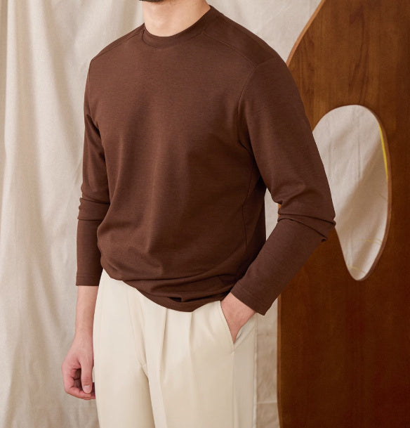 Basic Cotton Blend Soft Touch Long Sleeve T-Shirt