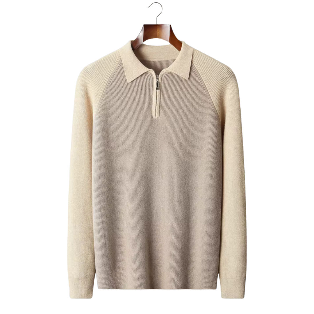 CAVALLO TWO TONE ZIPPER SWEATER POLO