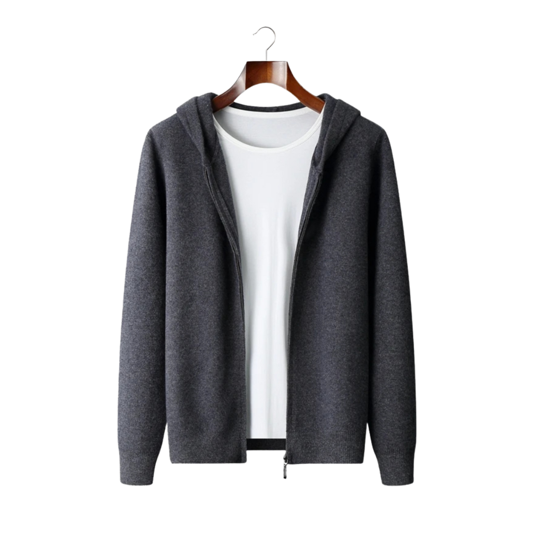 100% CASHMERE ZIPPER HOODIE