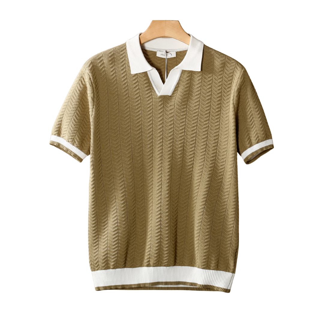 CAVALLO CONTRAST TEXTURED POLO