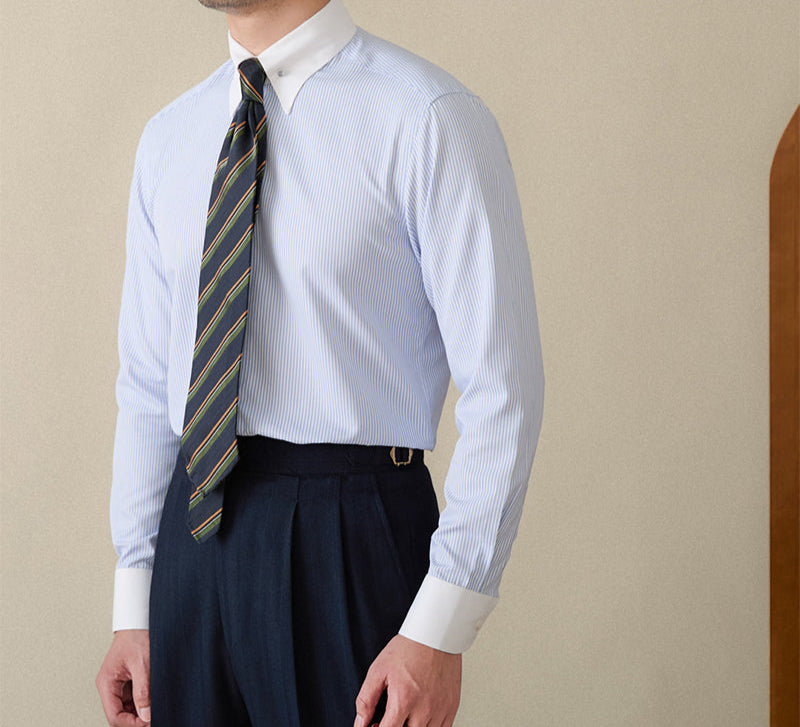 The Ned Non-Iron Striped Long Sleeve Shirt