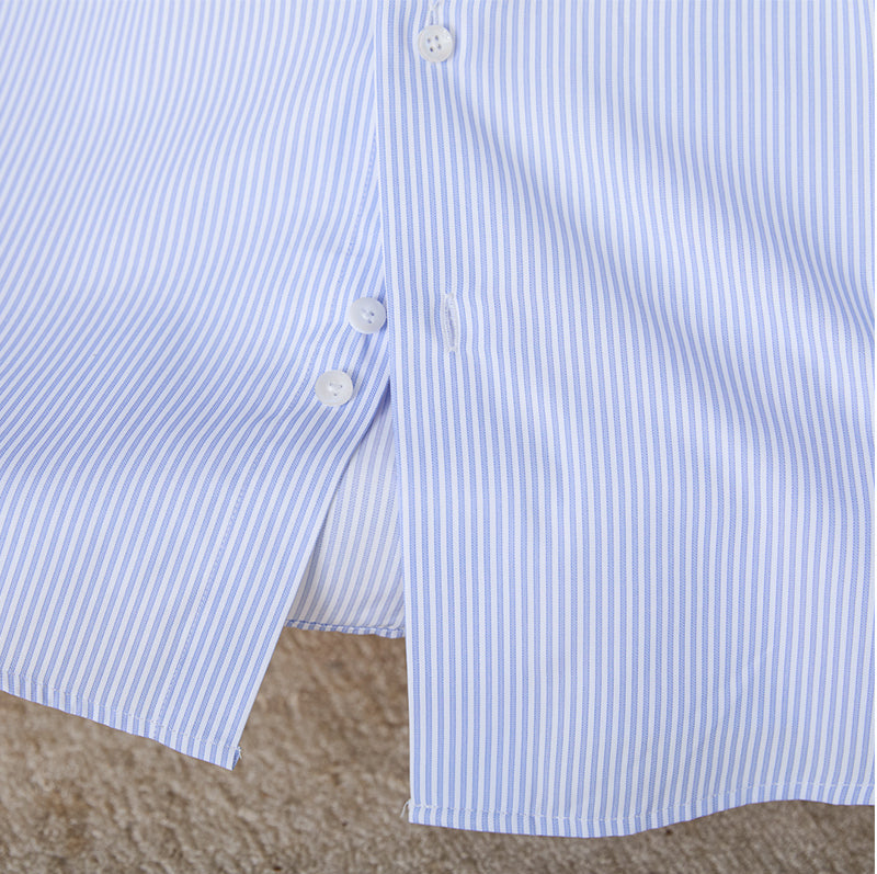 The Ned Non-Iron Striped Long Sleeve Shirt
