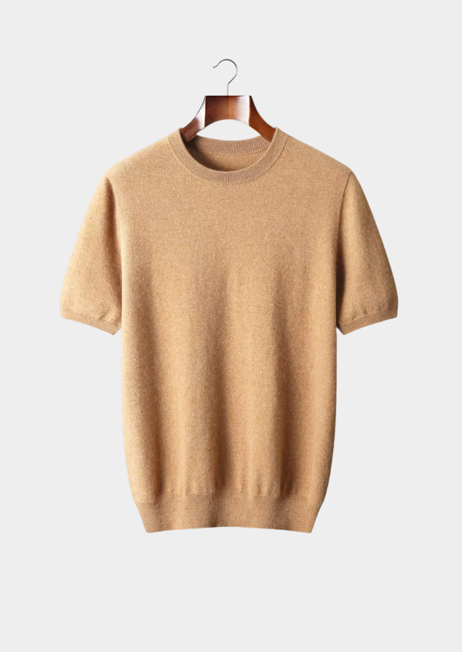 100% CASHMERE CLASSIC CREWNECK T-SHIRT