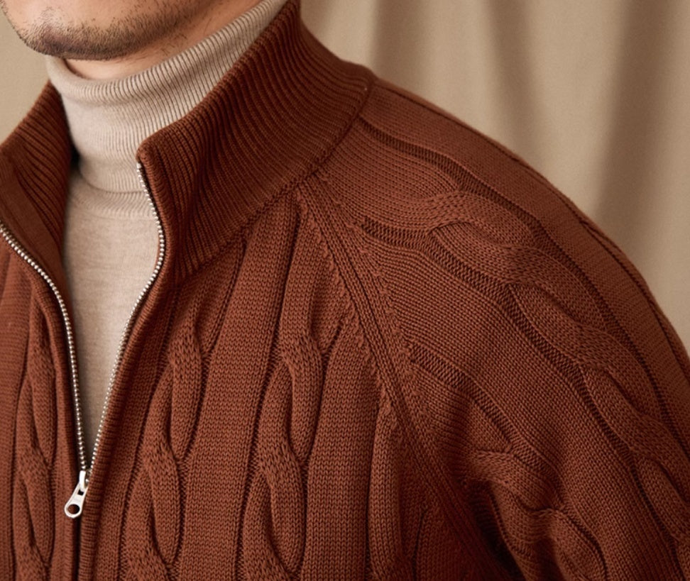 Aspen Cable Knit Cotton Cardigan