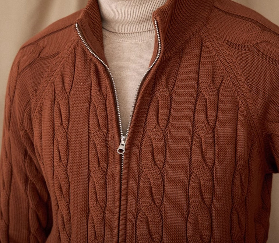 Aspen Cable Knit Cotton Cardigan