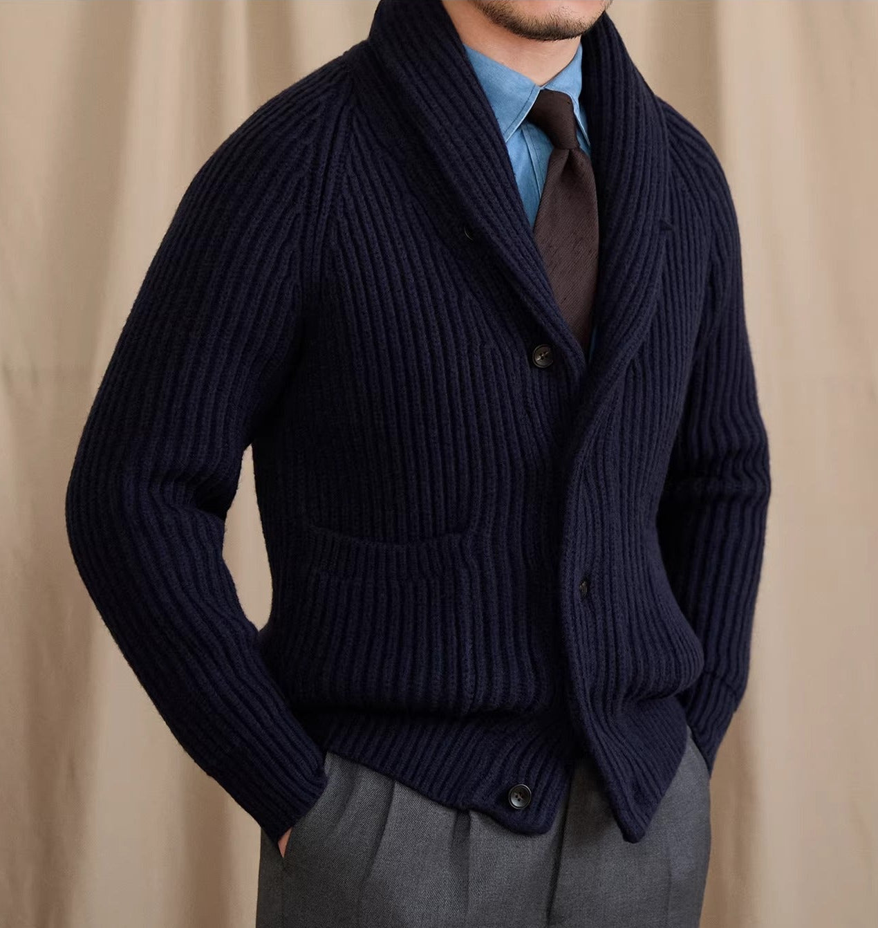 Zermatt Thick Shawl Collar Cardigan