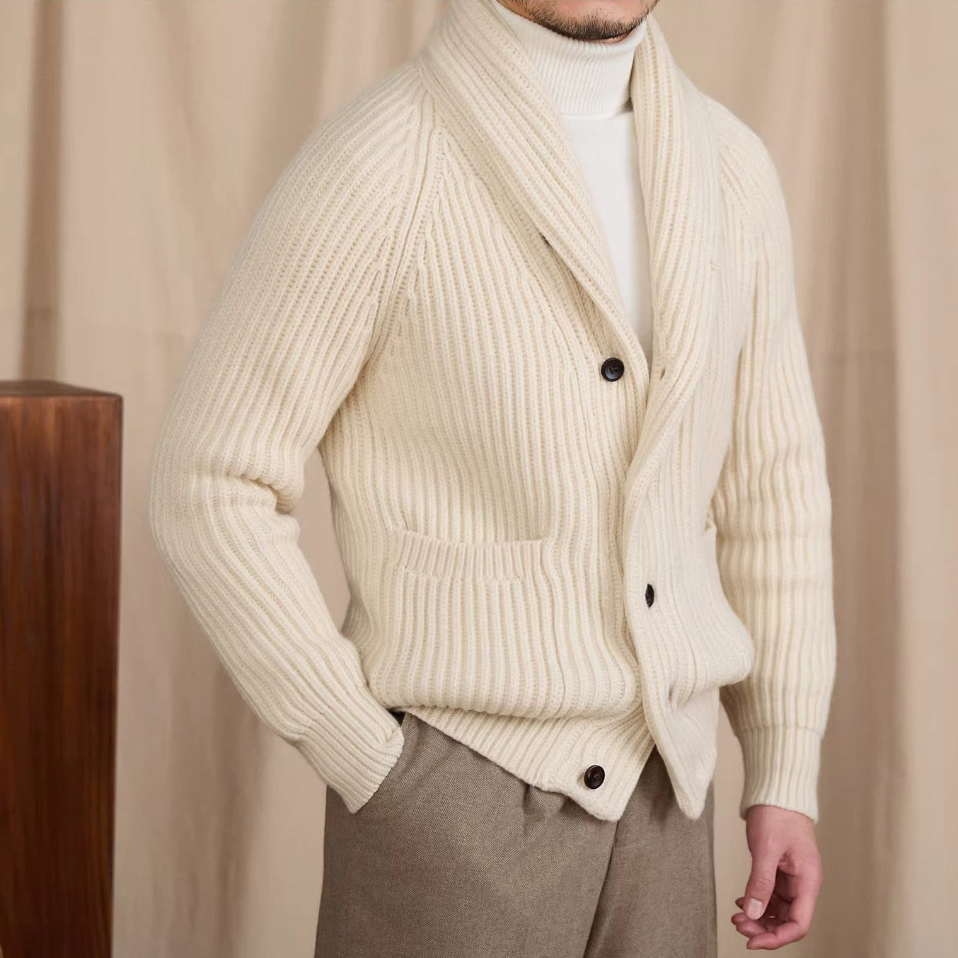 Zermatt Thick Shawl Collar Cardigan