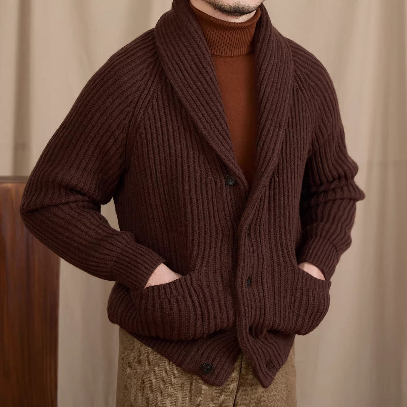 Zermatt Thick Shawl Collar Cardigan