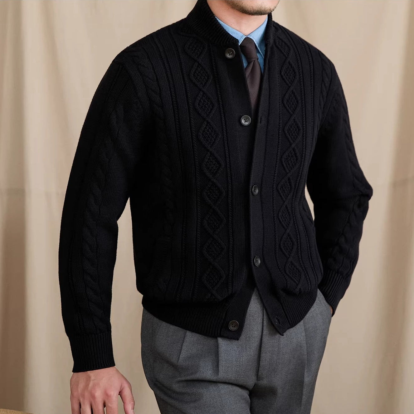Lazio Geometric Knitted Cardigan