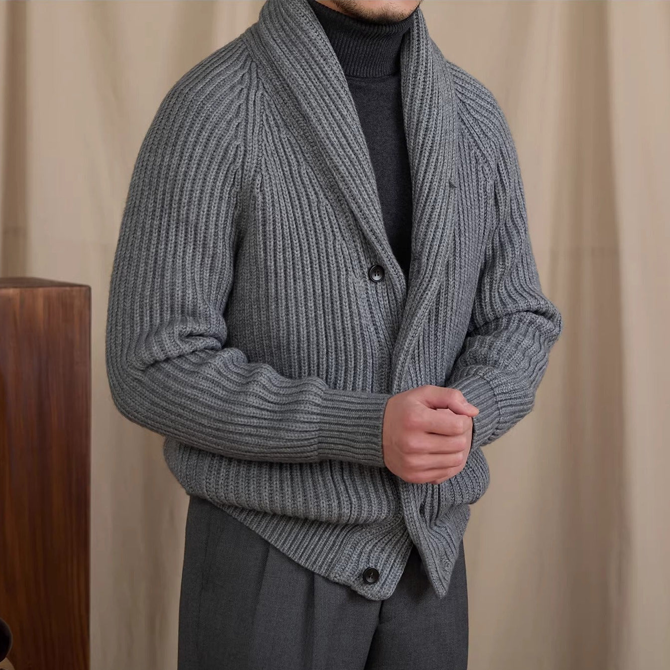 Zermatt Thick Shawl Collar Cardigan