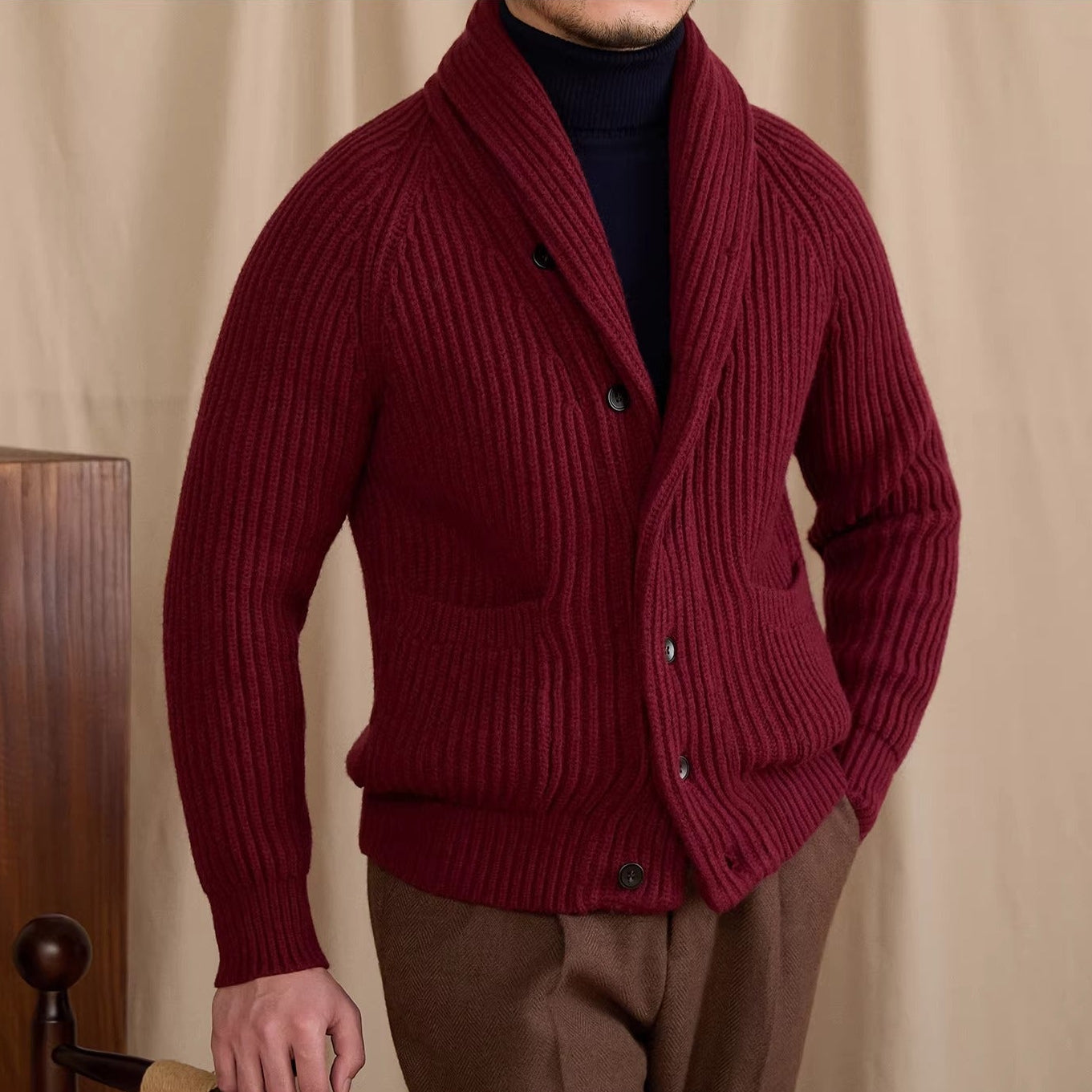 Zermatt Thick Shawl Collar Cardigan