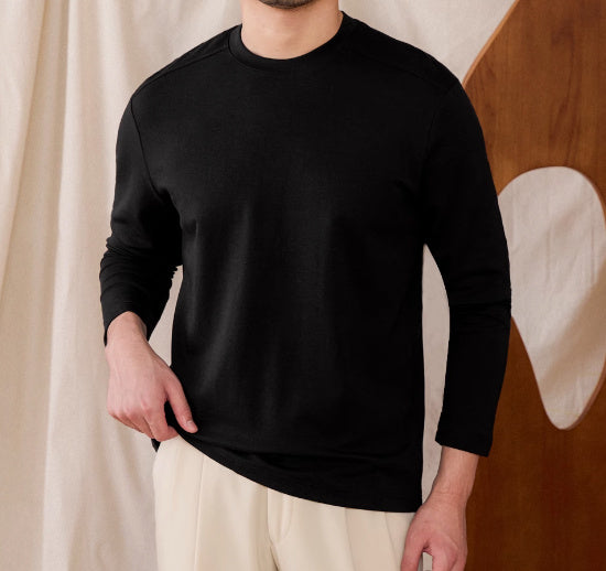 Basic Cotton Blend Soft Touch Long Sleeve T-Shirt