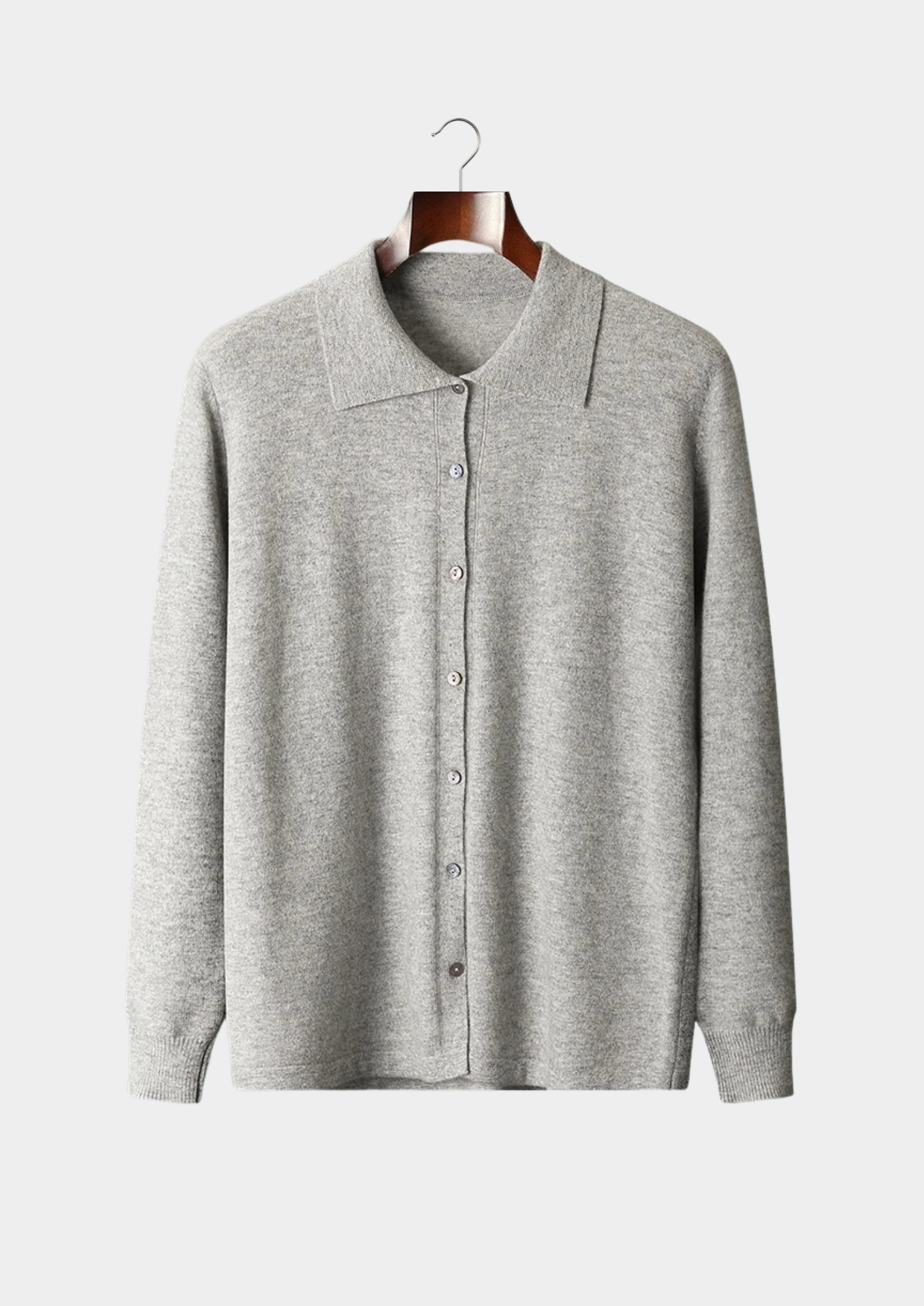 100% CASHMERE POLO CARDIGAN