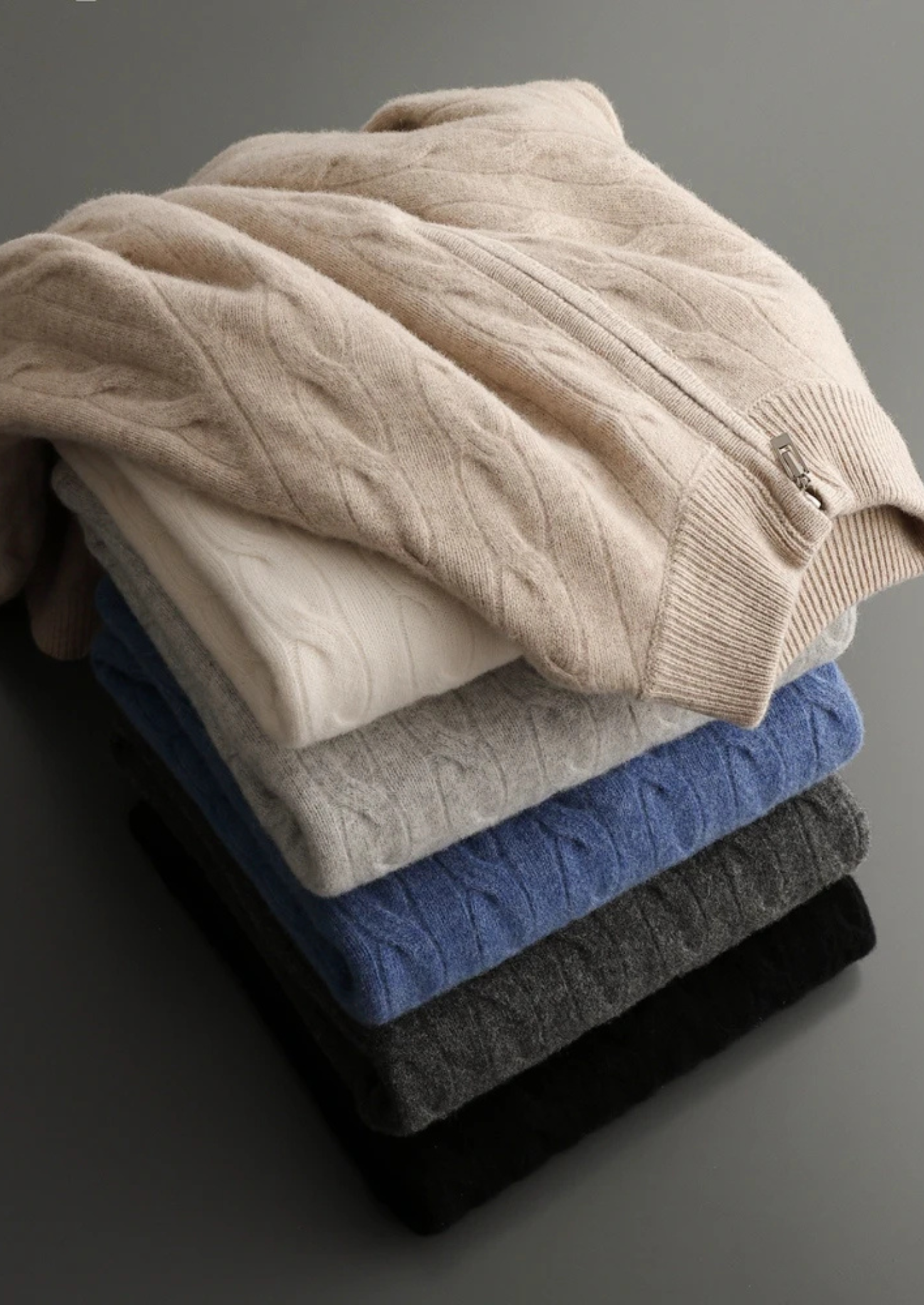 CAVALLO WOOL CABLE HALF ZIP