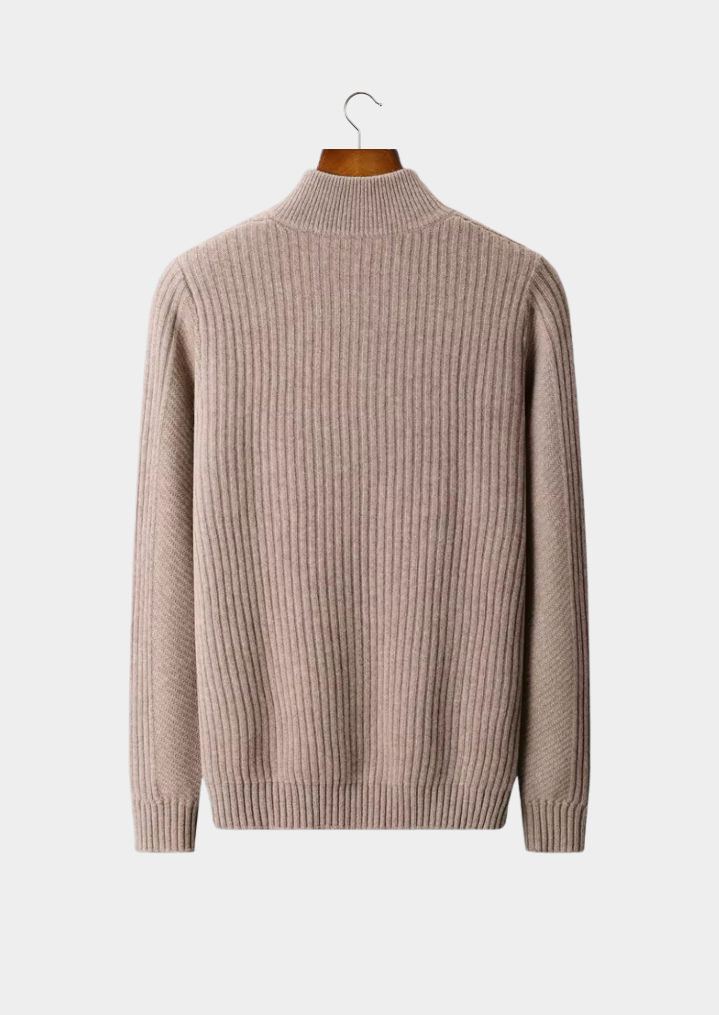 Cavallo  WOOL RIBBED HENLEY SWEATER