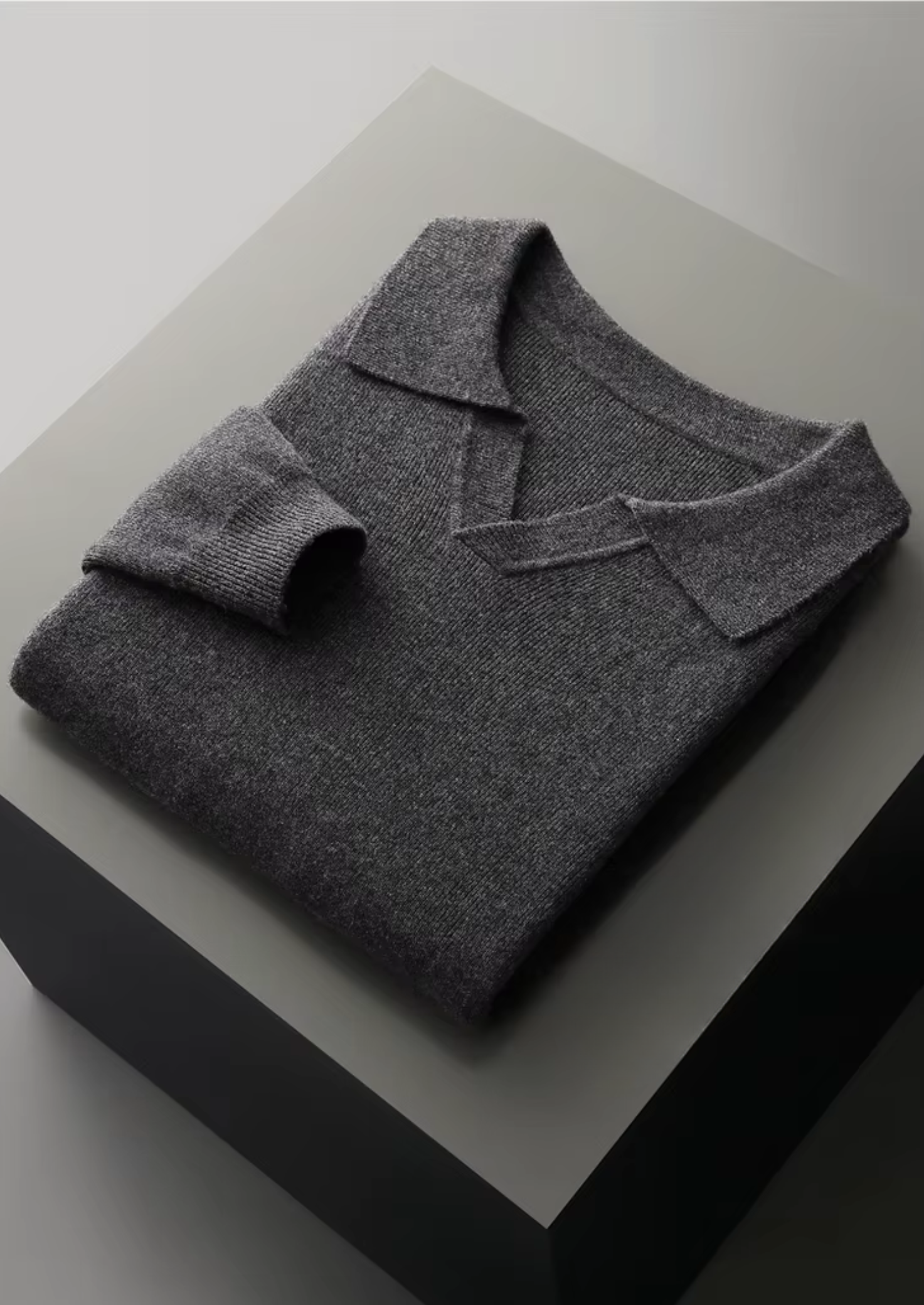 CAVALLO WOOL RIBBED BUTTONLESS POLO