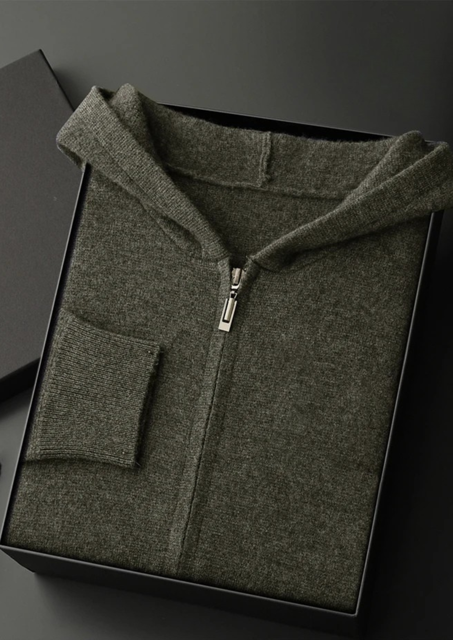 100% CASHMERE ZIPPER HOODIE