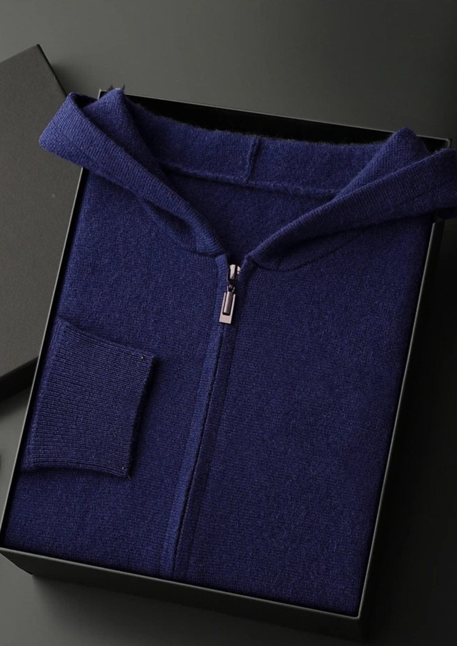100% CASHMERE ZIPPER HOODIE