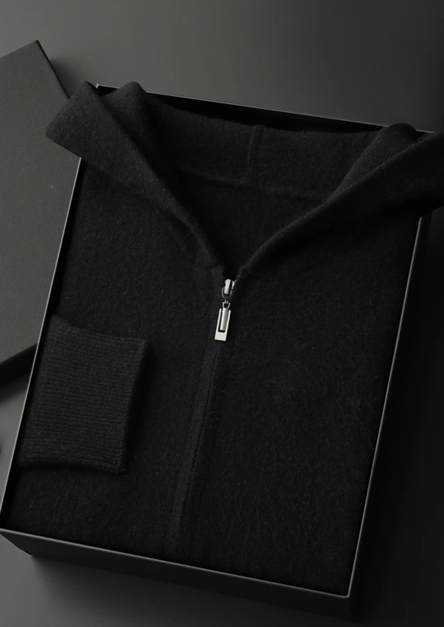 100% CASHMERE ZIPPER HOODIE