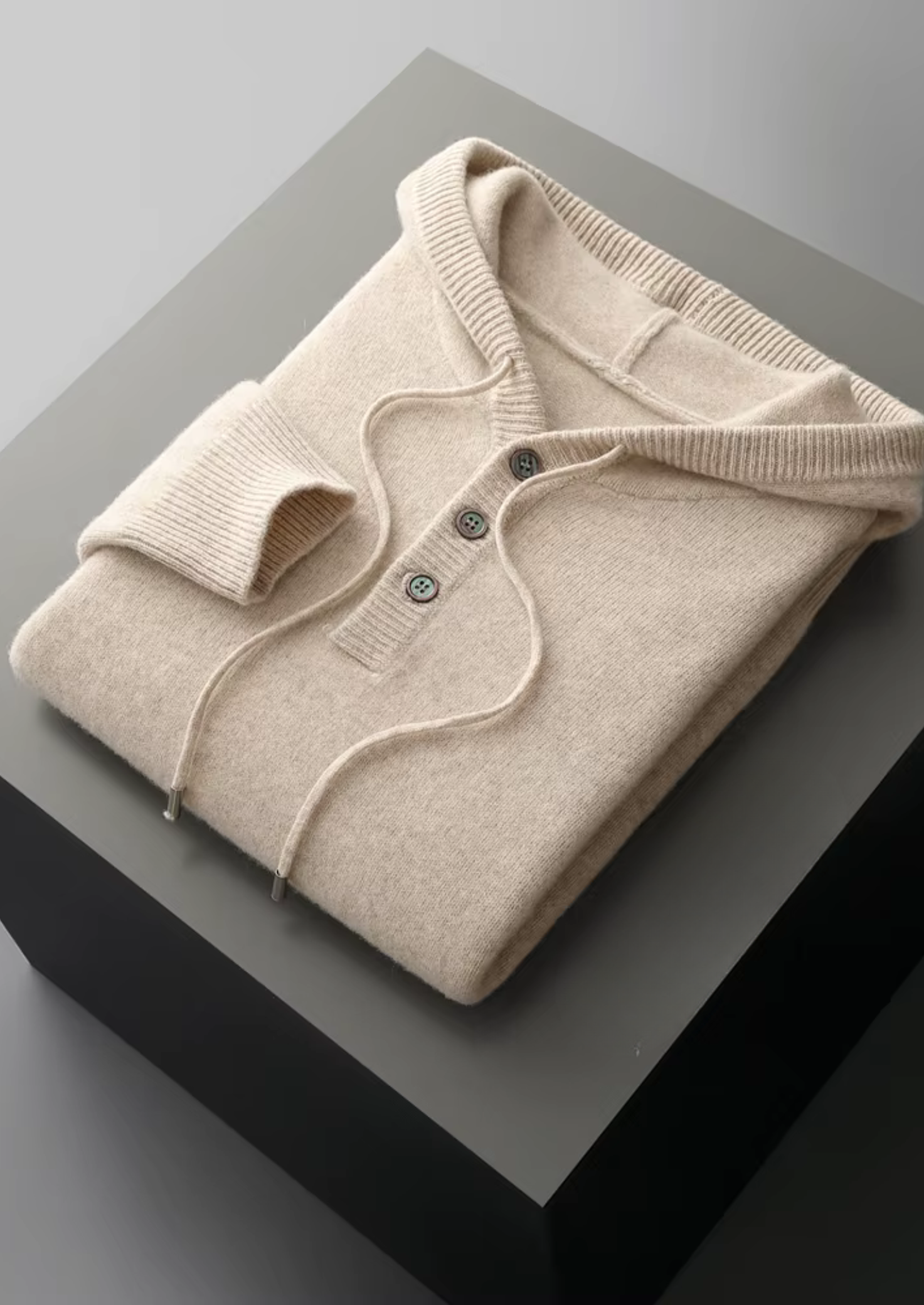 Cavallo  WOOL BUTTON HOODIE