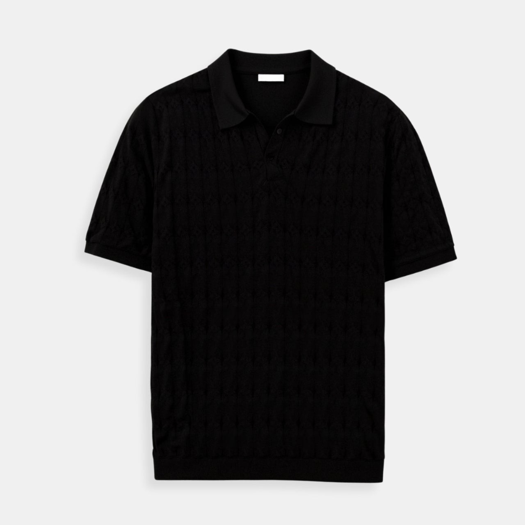 NOBA Premium V-Neck Cable Knit Polo