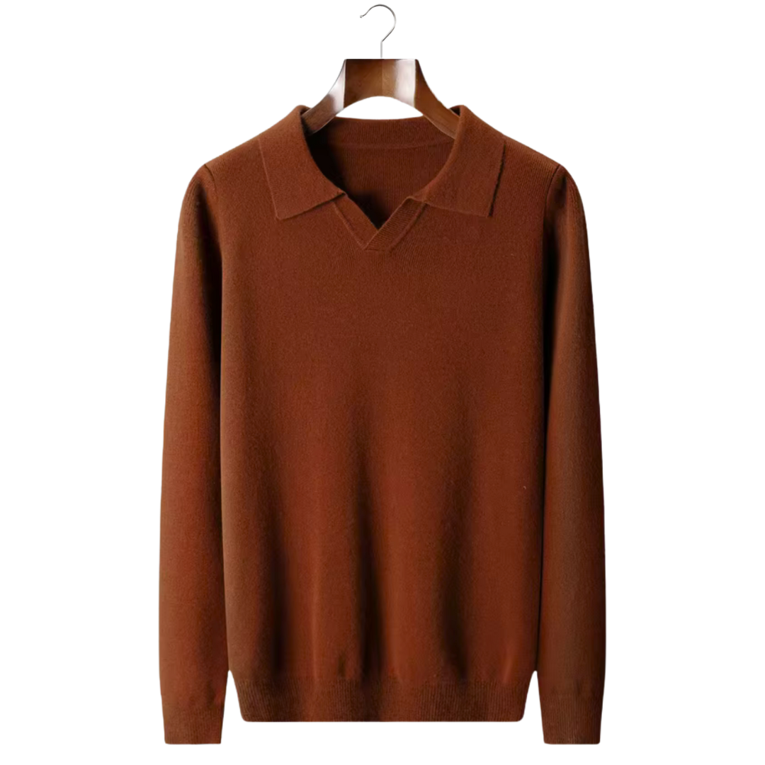 CAVALLO WOOL RIBBED BUTTONLESS POLO