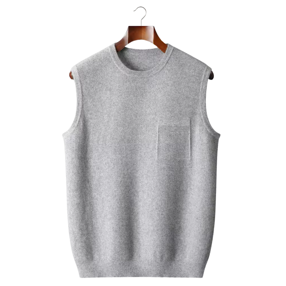 100% CASHMERE CREWNECK VEST