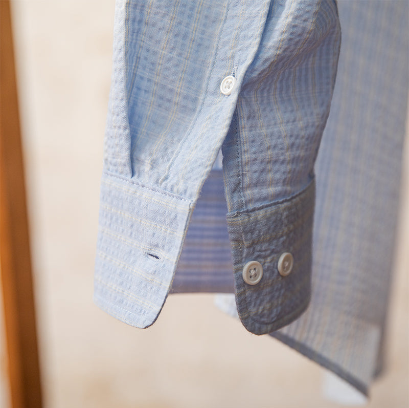 Eze Seersucker Checkered Cotton Blend Shirt