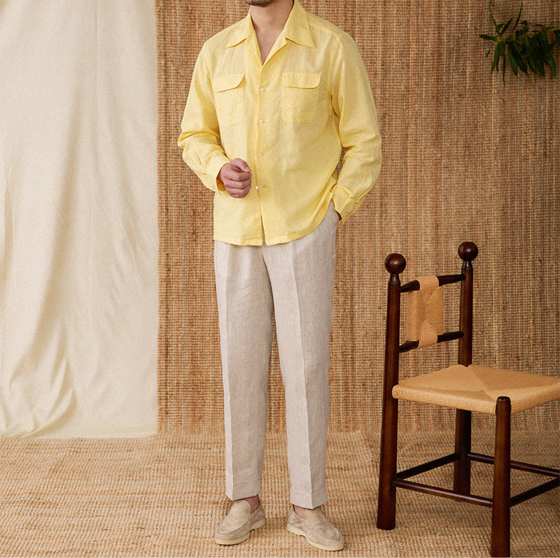 Wineyard Linen Cotton Blend Long Sleeve Shirt