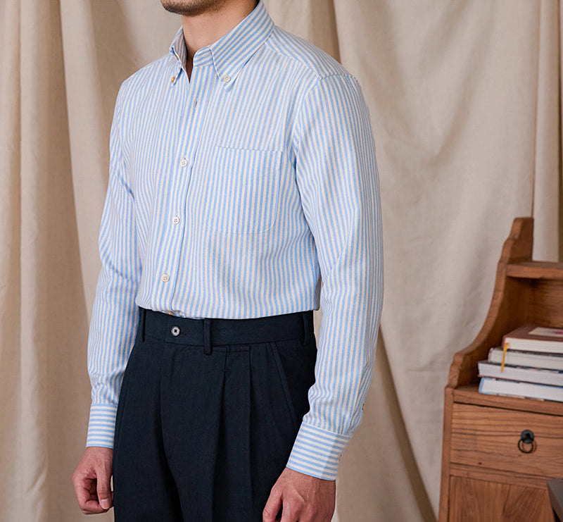 Oxford Cotton Striped Moisture Wicking Shirt
