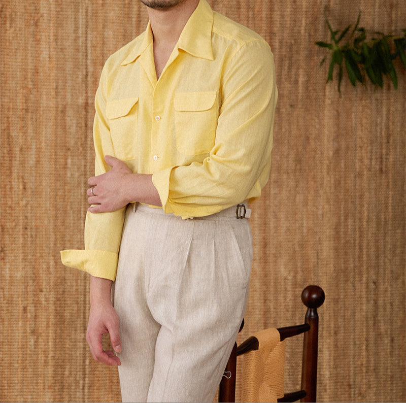 Wineyard Linen Cotton Blend Long Sleeve Shirt