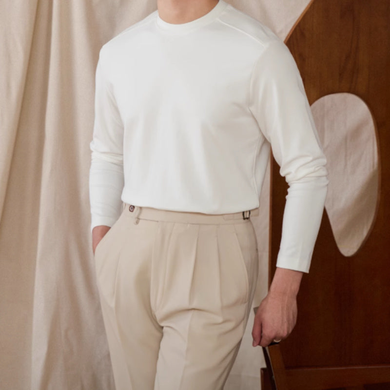 Basic Cotton Blend Soft Touch Long Sleeve T-Shirt