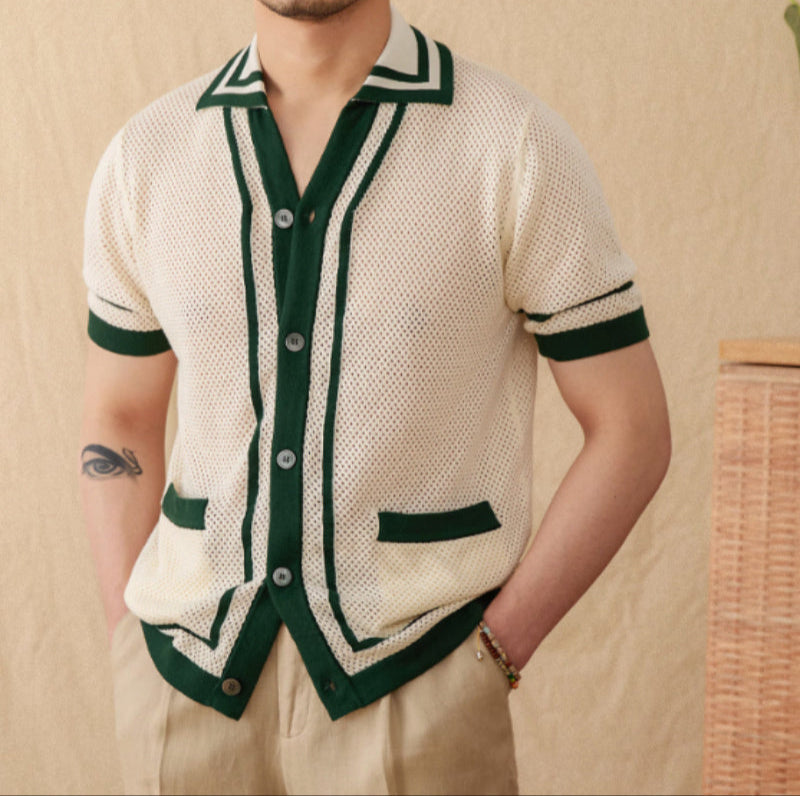 Masters Knitted Contrast Short Sleeve Shirt