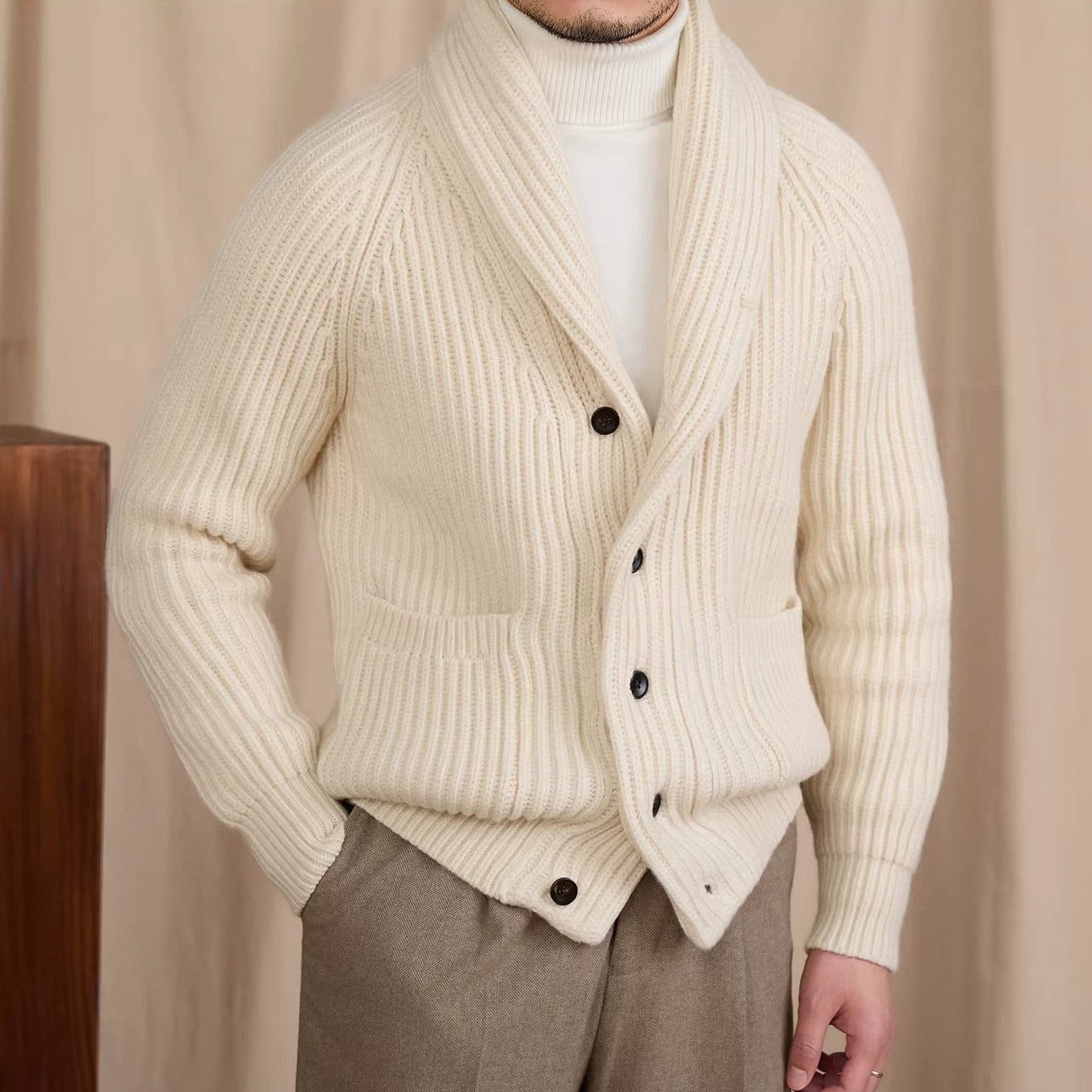 Zermatt Thick Shawl Collar Cardigan