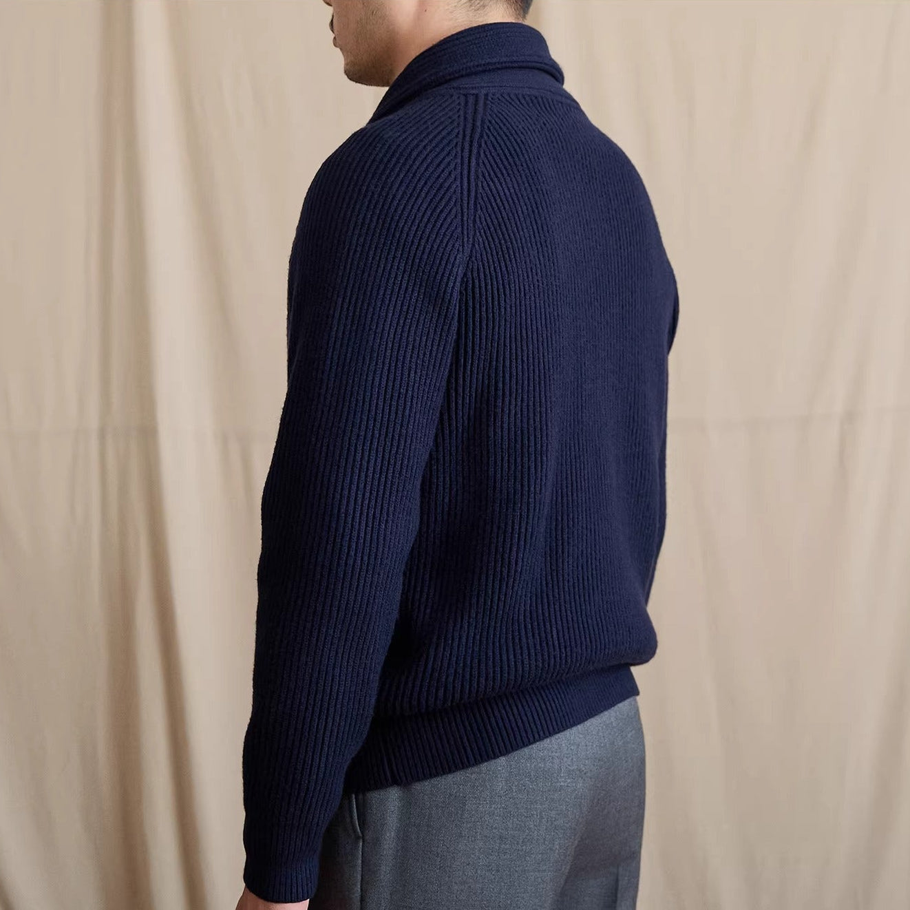 Harrow Ribbed Shawl Collar Cardigan