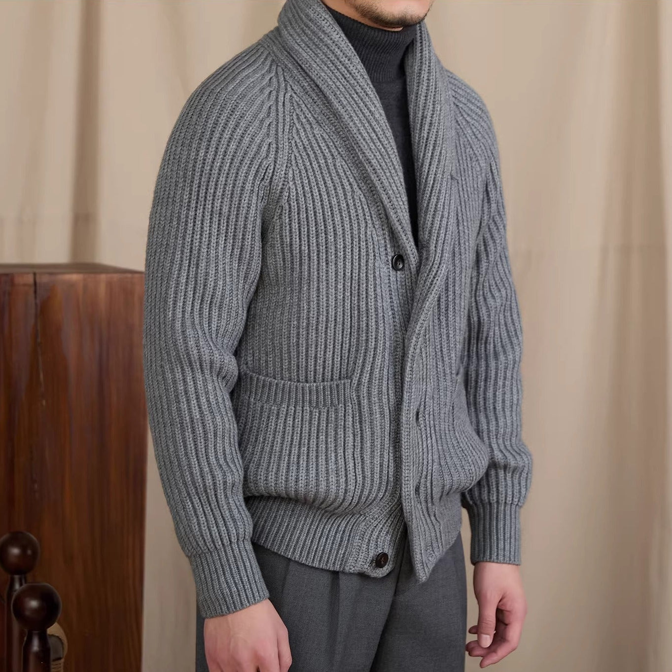 Zermatt Thick Shawl Collar Cardigan