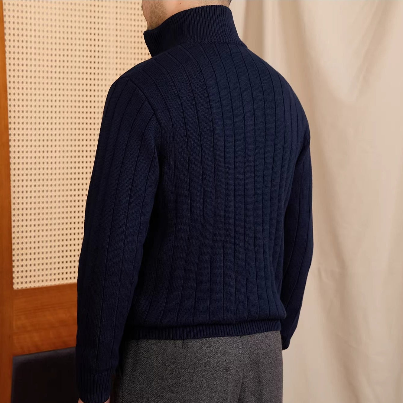 Roma Ribbed Wool Blend Cardigan