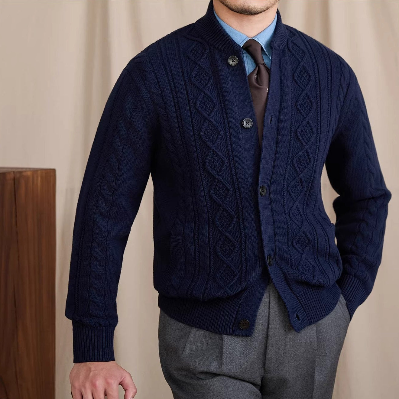 Lazio Geometric Knitted Cardigan