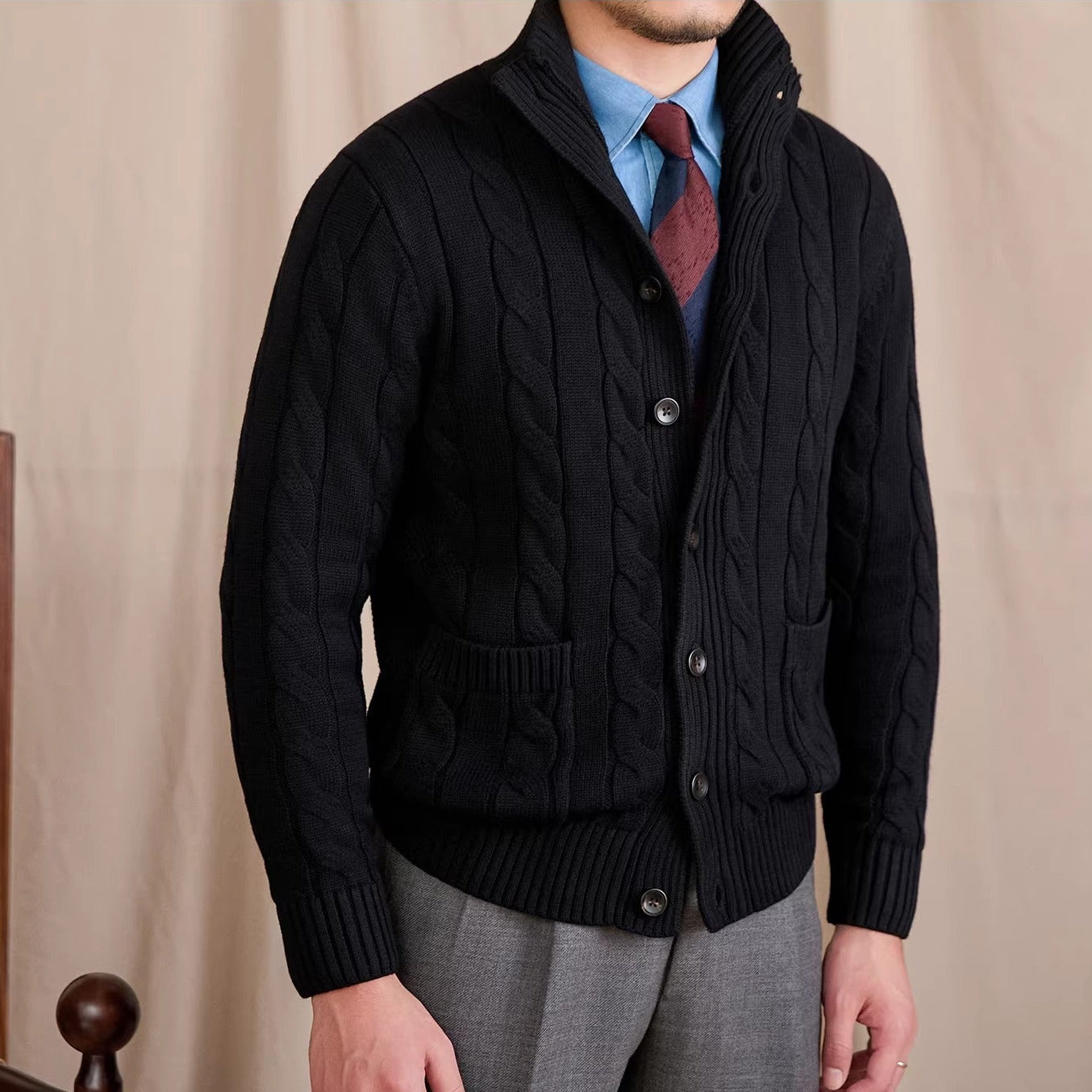 St Moritz Buttoned Cable Knit Cardigan